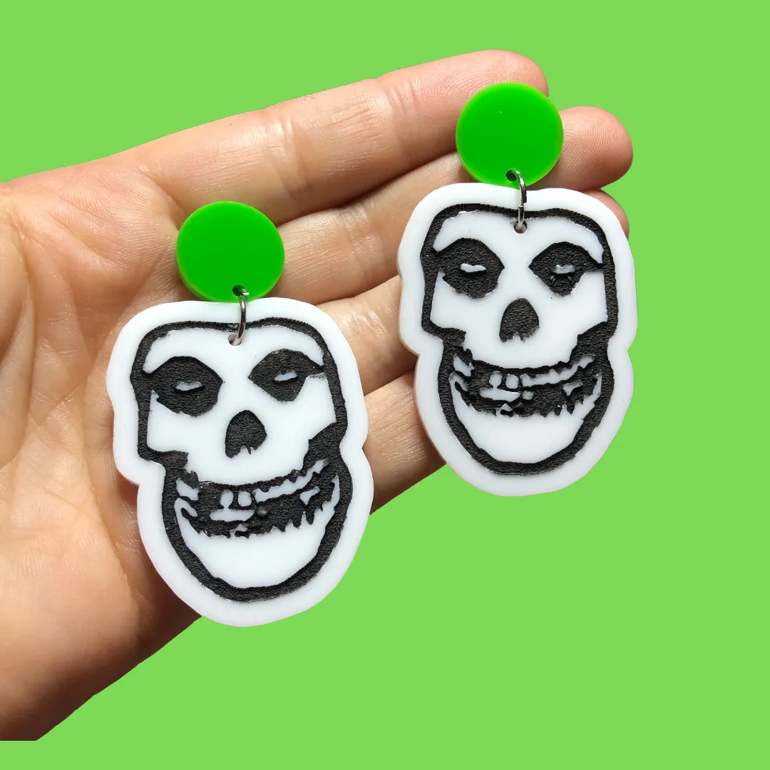 Crimson Ghost Misfits Dangle Earrings