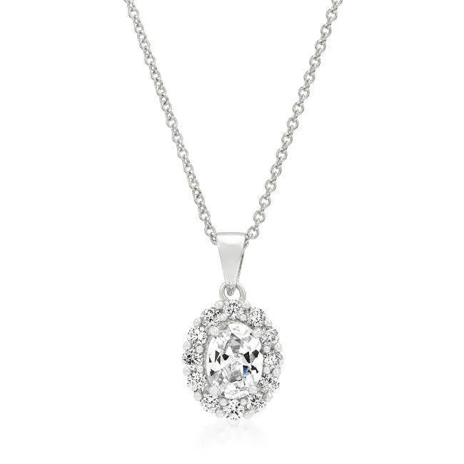 Cubic Zirconia Classic Estate Pendant