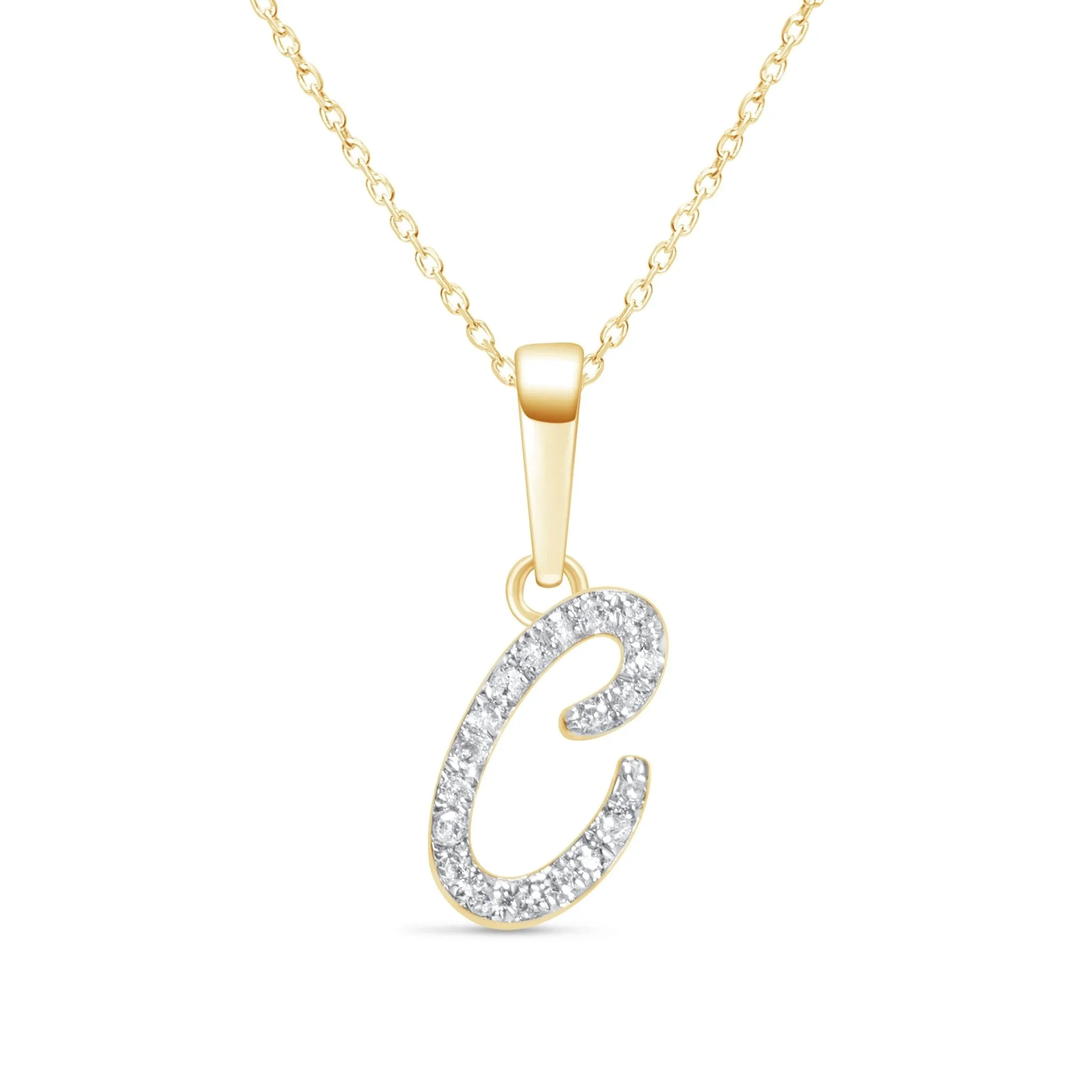 Cursive Diamond Initial Necklace