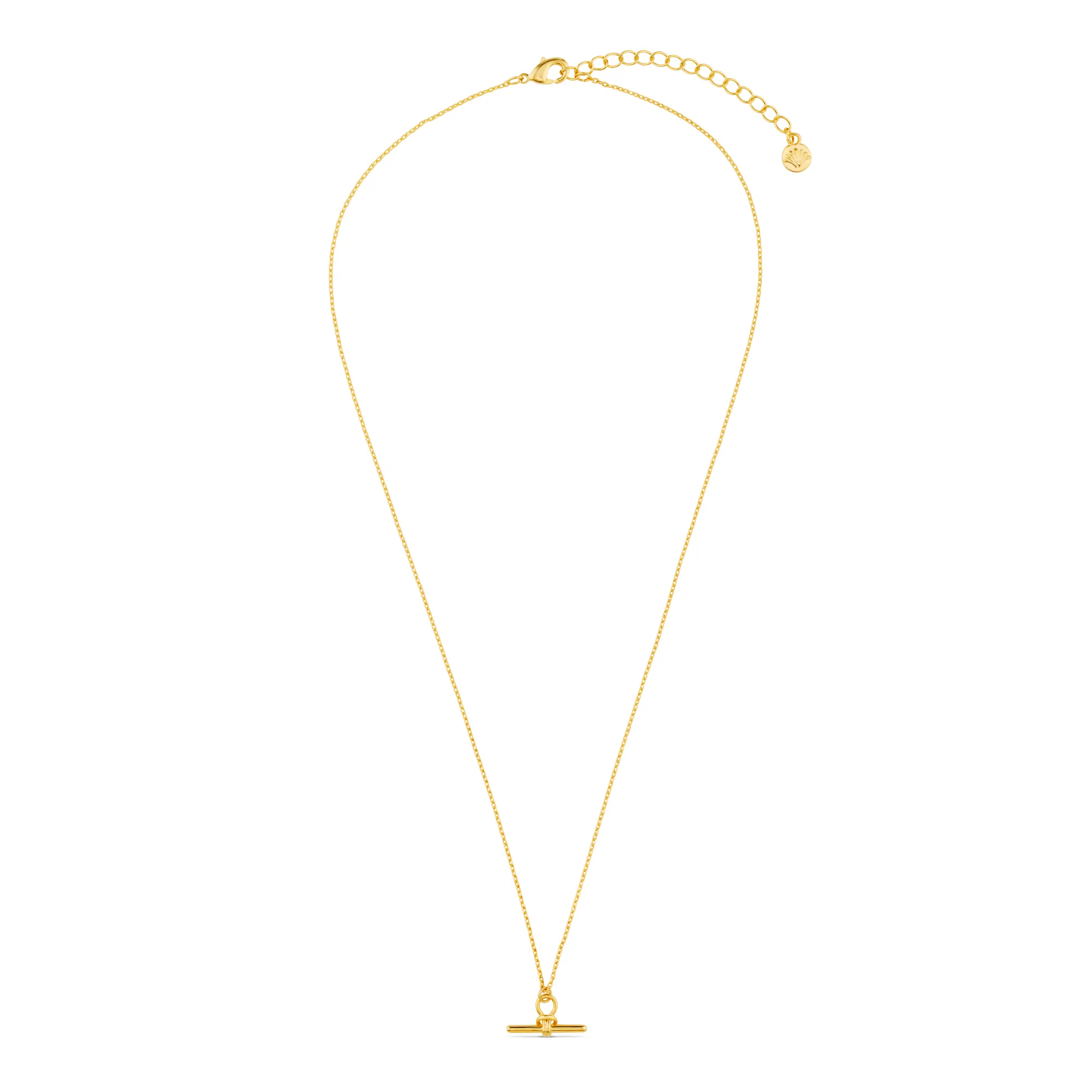 Dainty T-Bar Knot Necklace - Gold