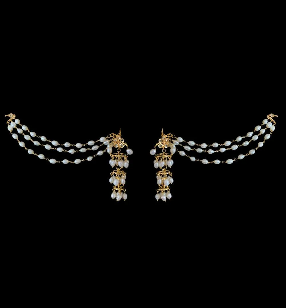 DER212 Insha jhumka in fresh water pearls ( READY TO SHIP )