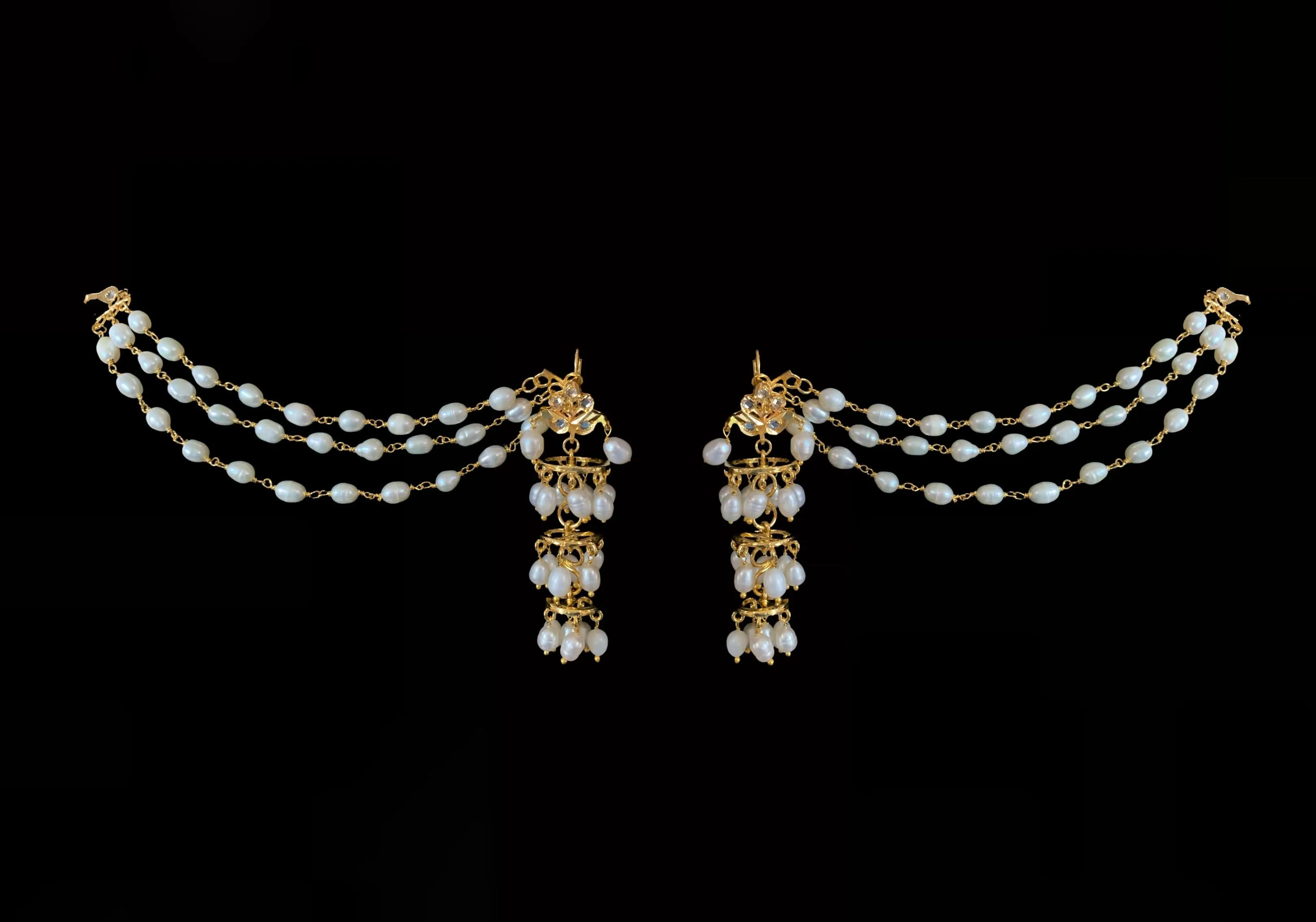 DER212 Insha jhumka in fresh water pearls ( READY TO SHIP )