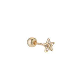 Diamond Pavé Star Stud Single Earring, 14k