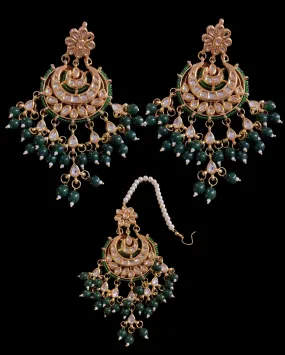 DJET19  Kundan earrings tika ( READY TO SHIP )