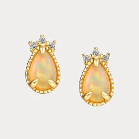 Drop Opal Stud Earrings