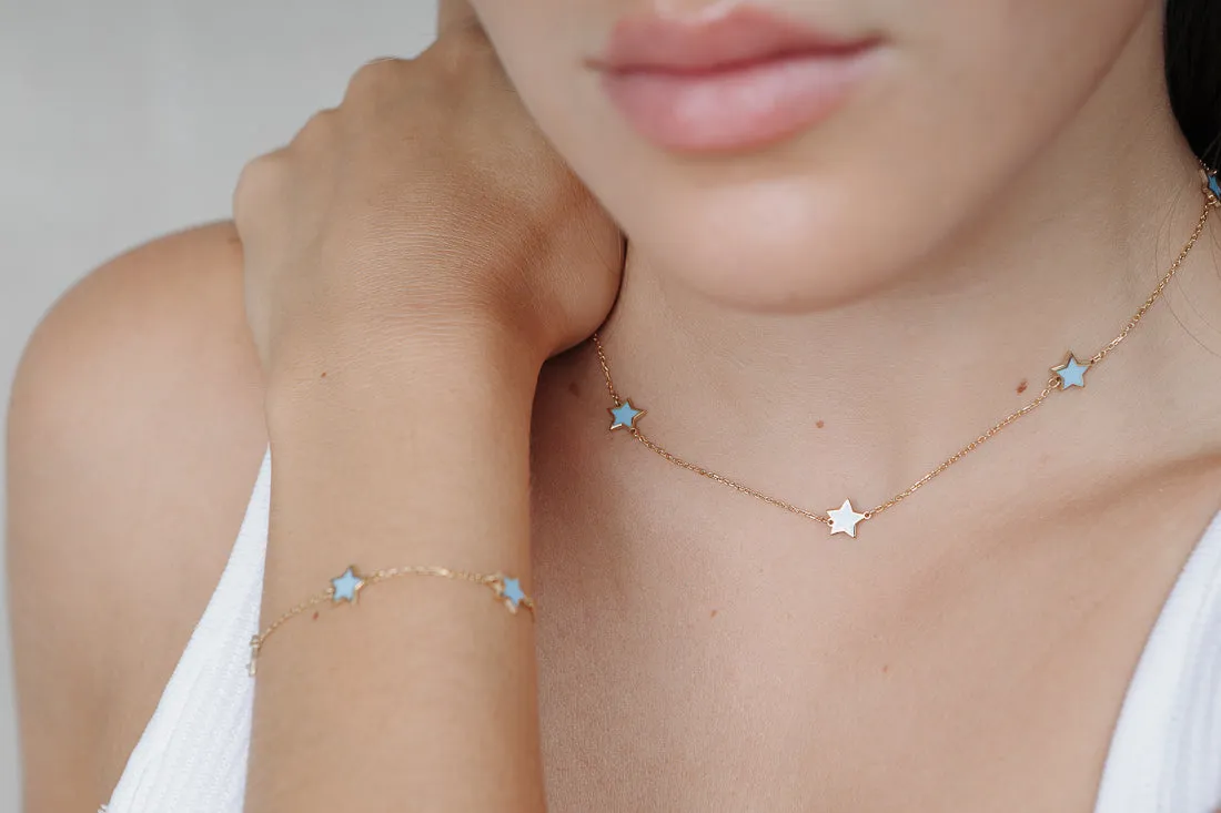 ENAMEL ALL AROUND STAR NECKLACE