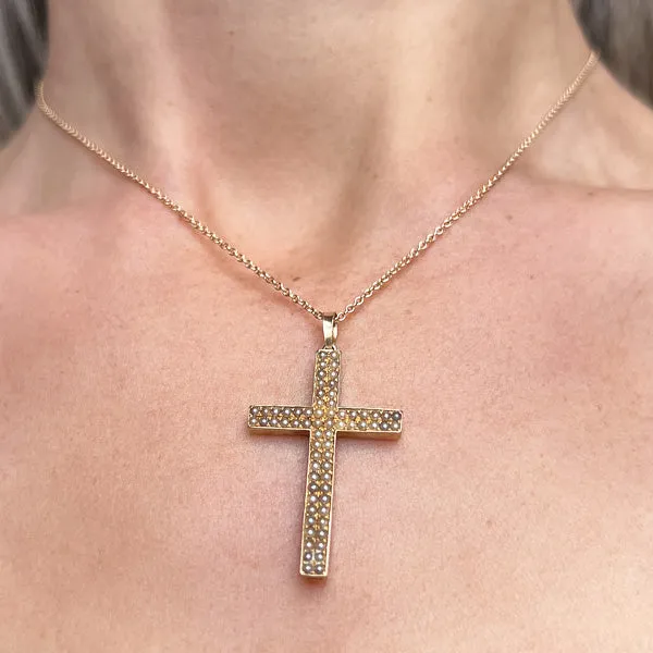 Estate Seed Pearl Cross