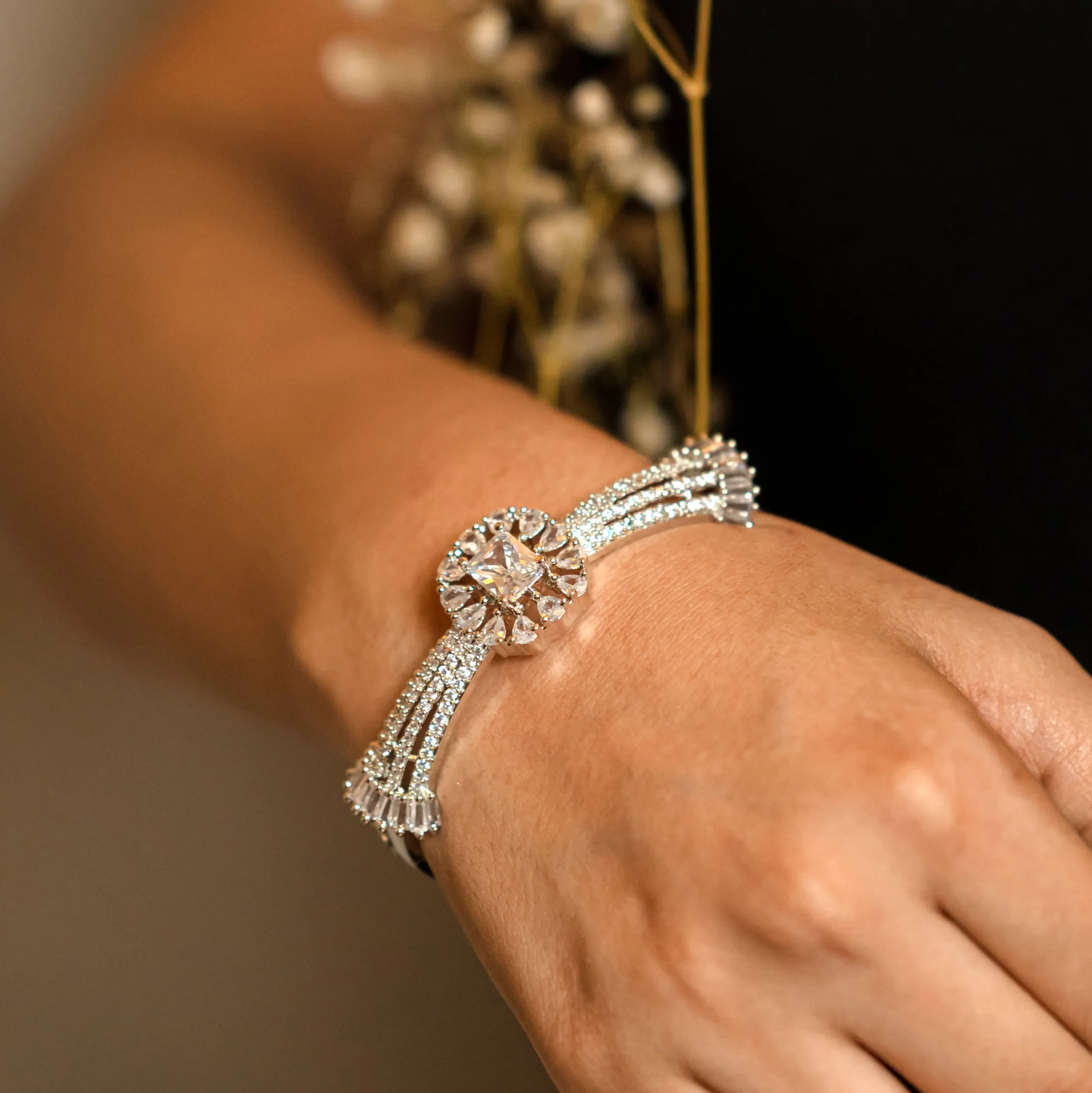 Exquisite White Rhodium Bracelet