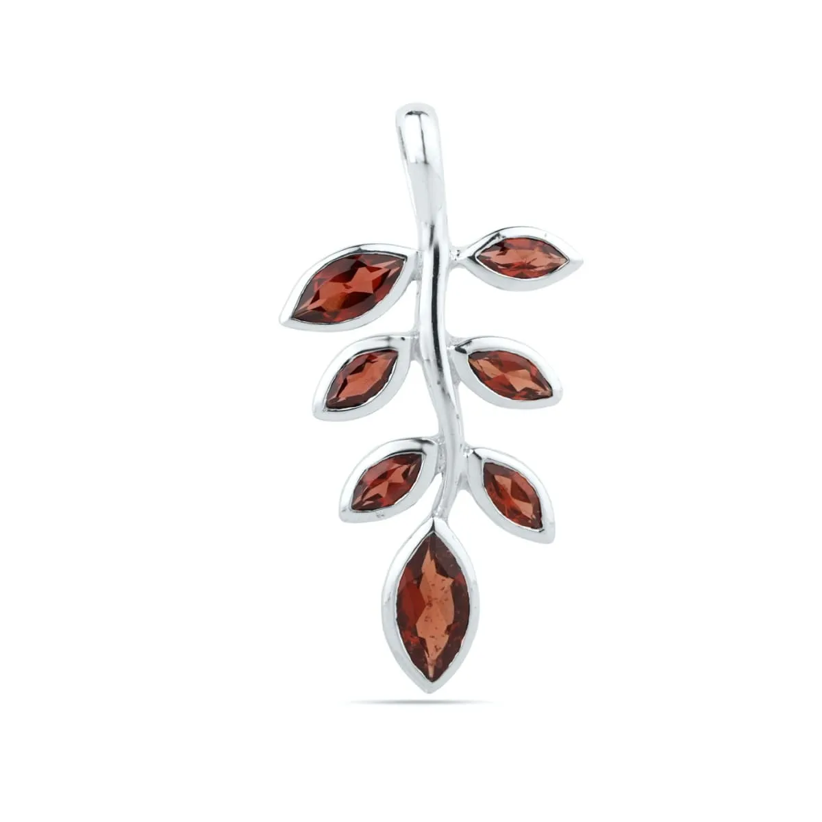 Garnet Leaf Pendant -Natural Garnet Pendant