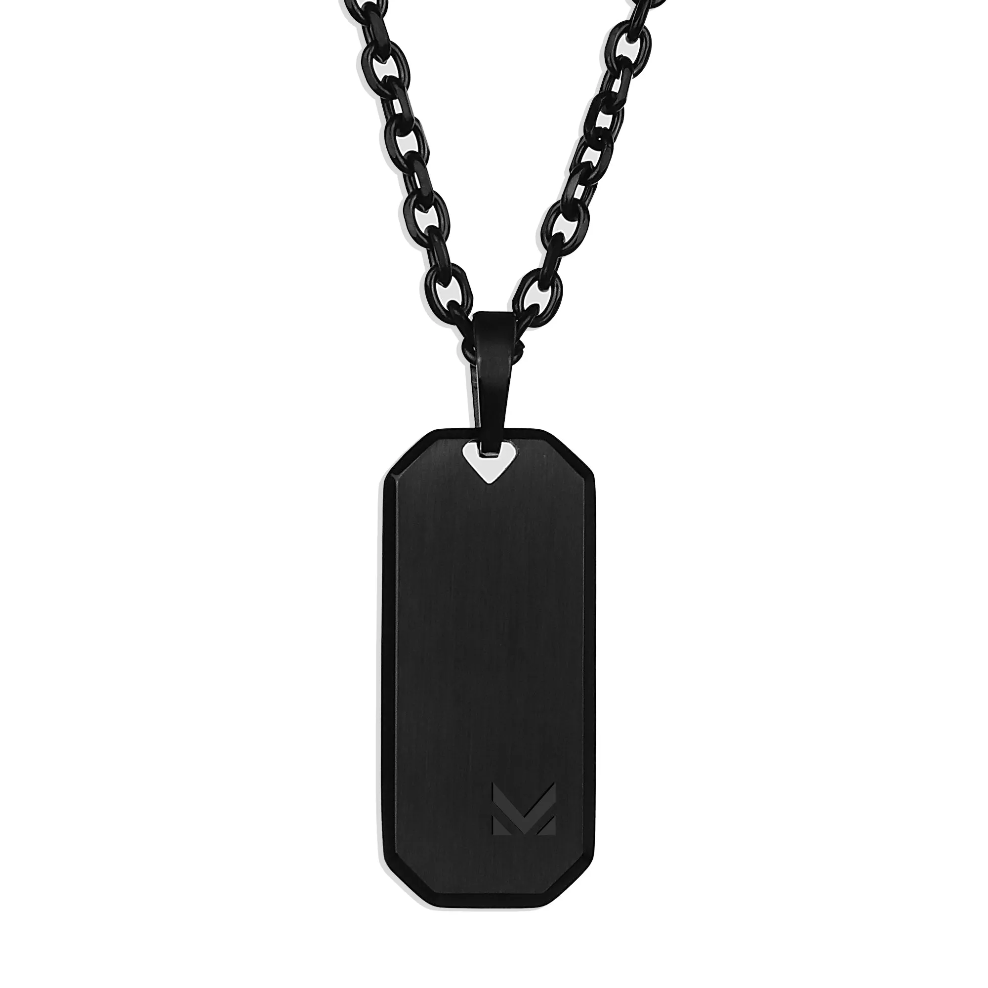 Glyph Tag Necklace - Black