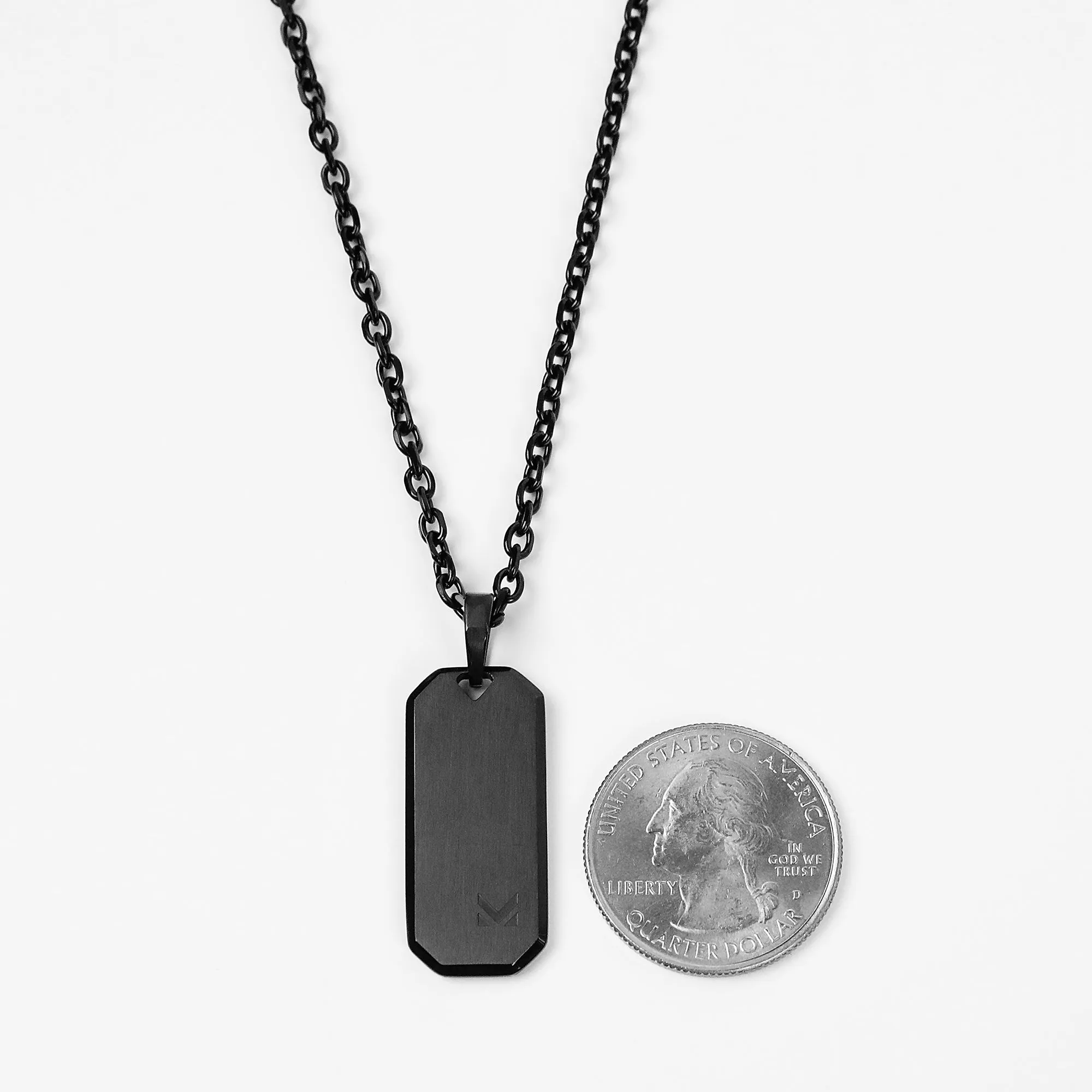 Glyph Tag Necklace - Black