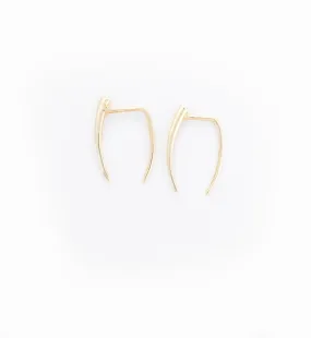 Gold Infinite Tusk Earrings