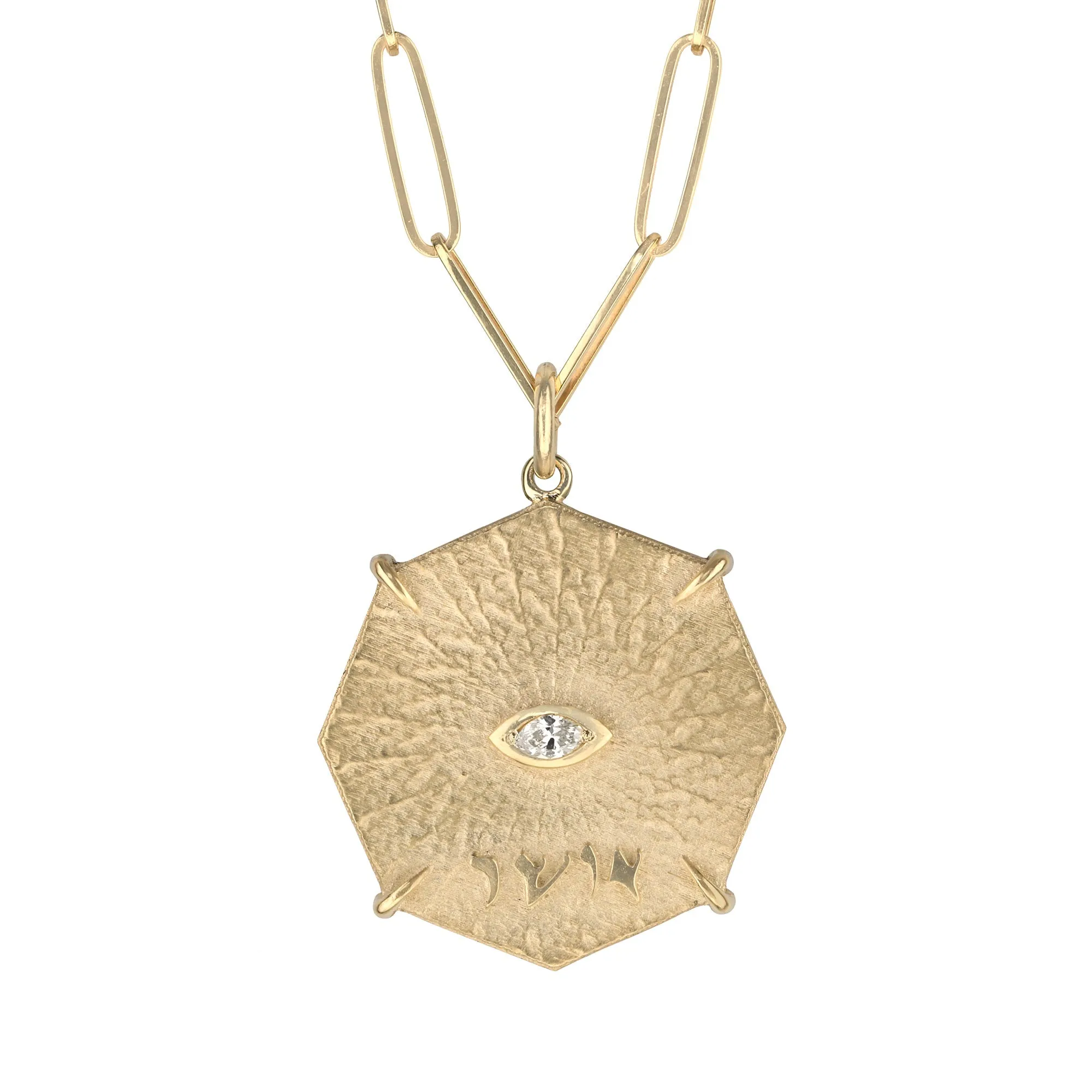 Gold Octagon Bliss Pendant with Marquise Diamond