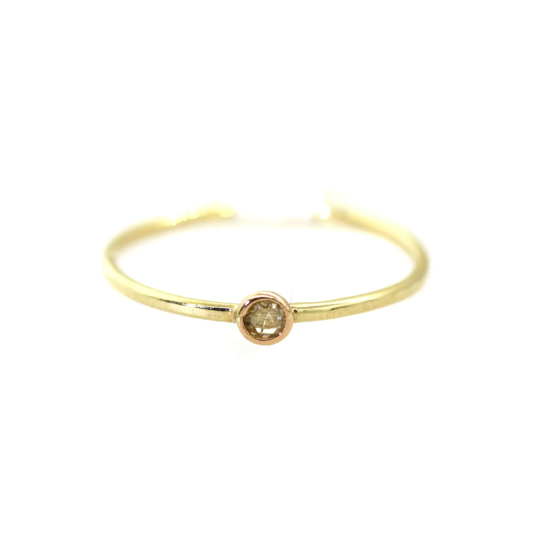 Gold Rose Cut Diamond Bezeled Ring