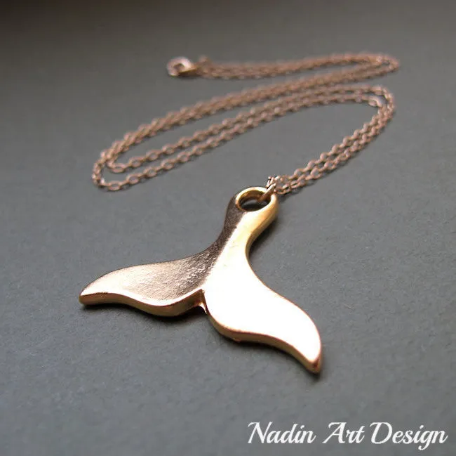 Gold Whale Tail Necklace