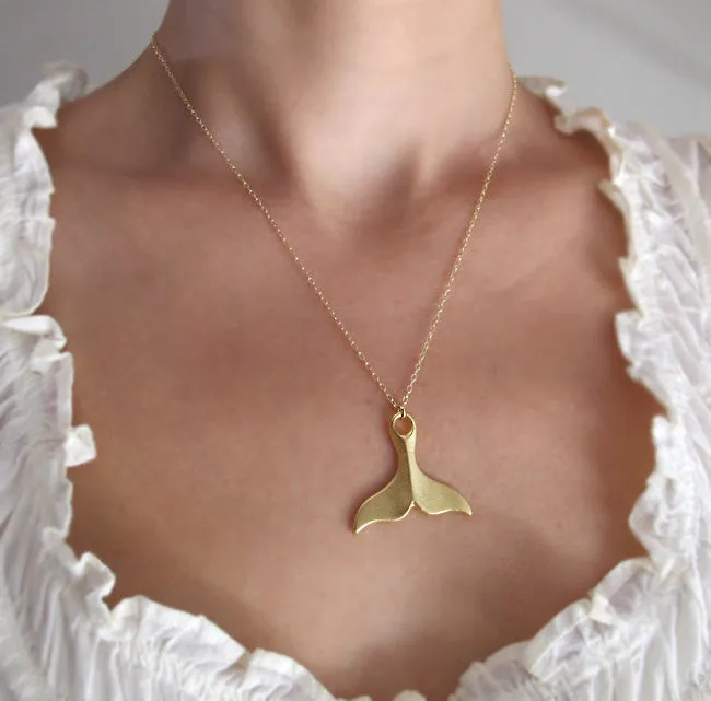 Gold Whale Tail Necklace