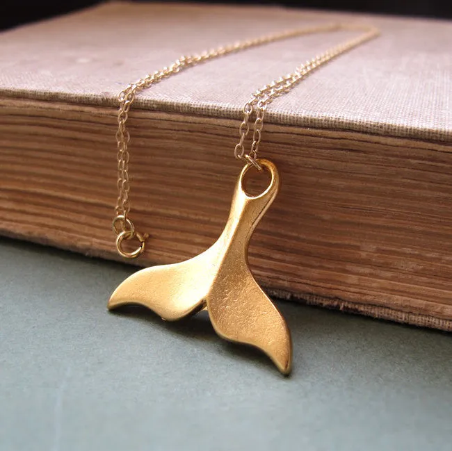 Gold Whale Tail Necklace