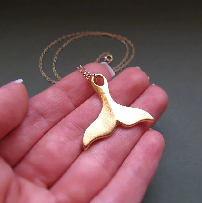 Gold Whale Tail Necklace