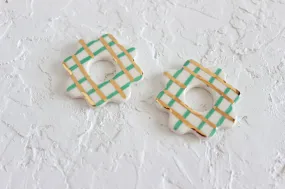 Grid Flower Oversized Stud Earrings