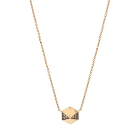 Harwell Godfrey 18k Diamond Blackened Pyramid Stud Necklace - 16