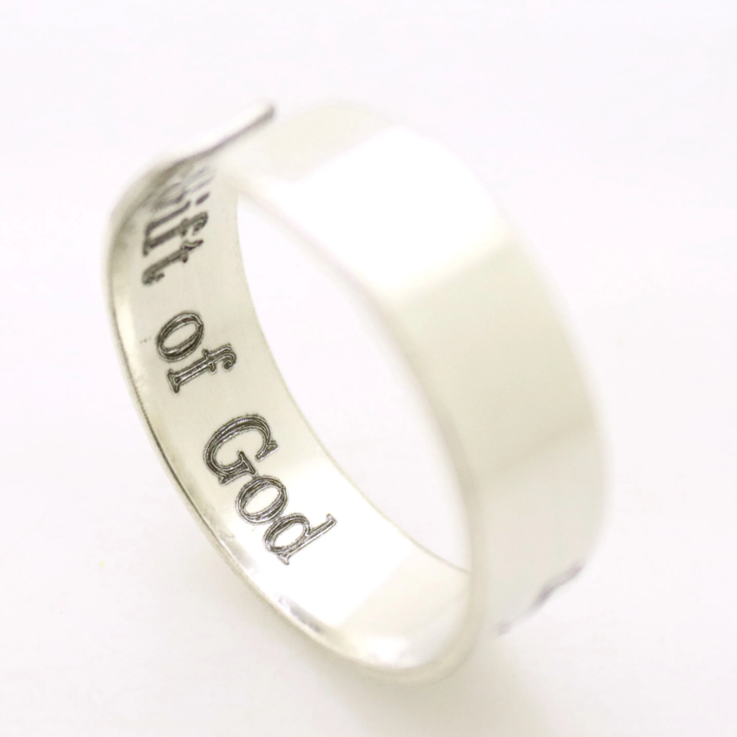 Hebrew Name Ring - Sterling Silver Jewish Band - Personalized