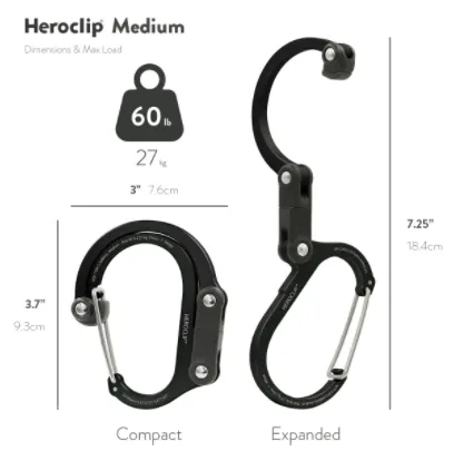 Heroclip Medium Gear Clip Stealth Black