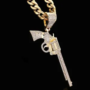 Hip Hop Iced Out Pistol Pendant