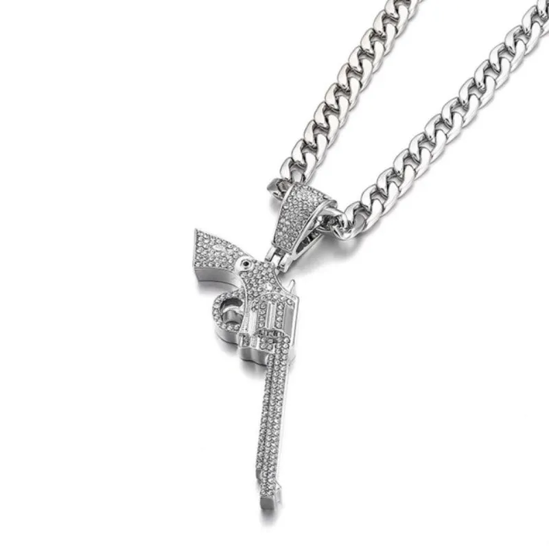 Hip Hop Iced Out Pistol Pendant