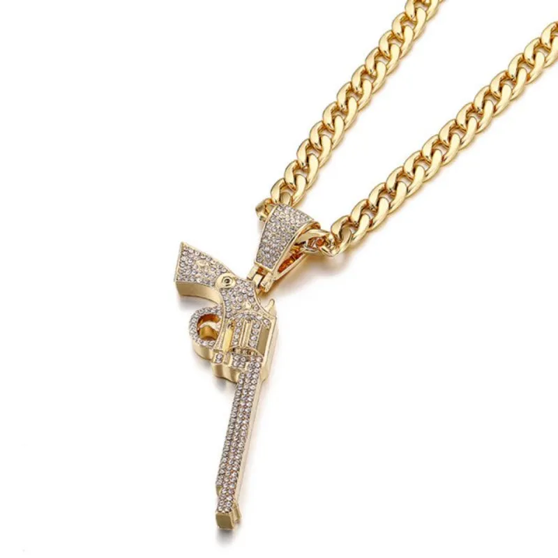 Hip Hop Iced Out Pistol Pendant