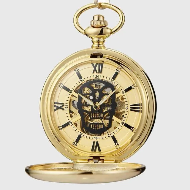 Hollow Skull Mechanical Pocket Watch