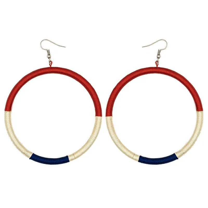 Hoop Embroidery Earrings 01