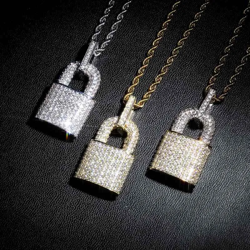 Iced Lock shaped solid pendant