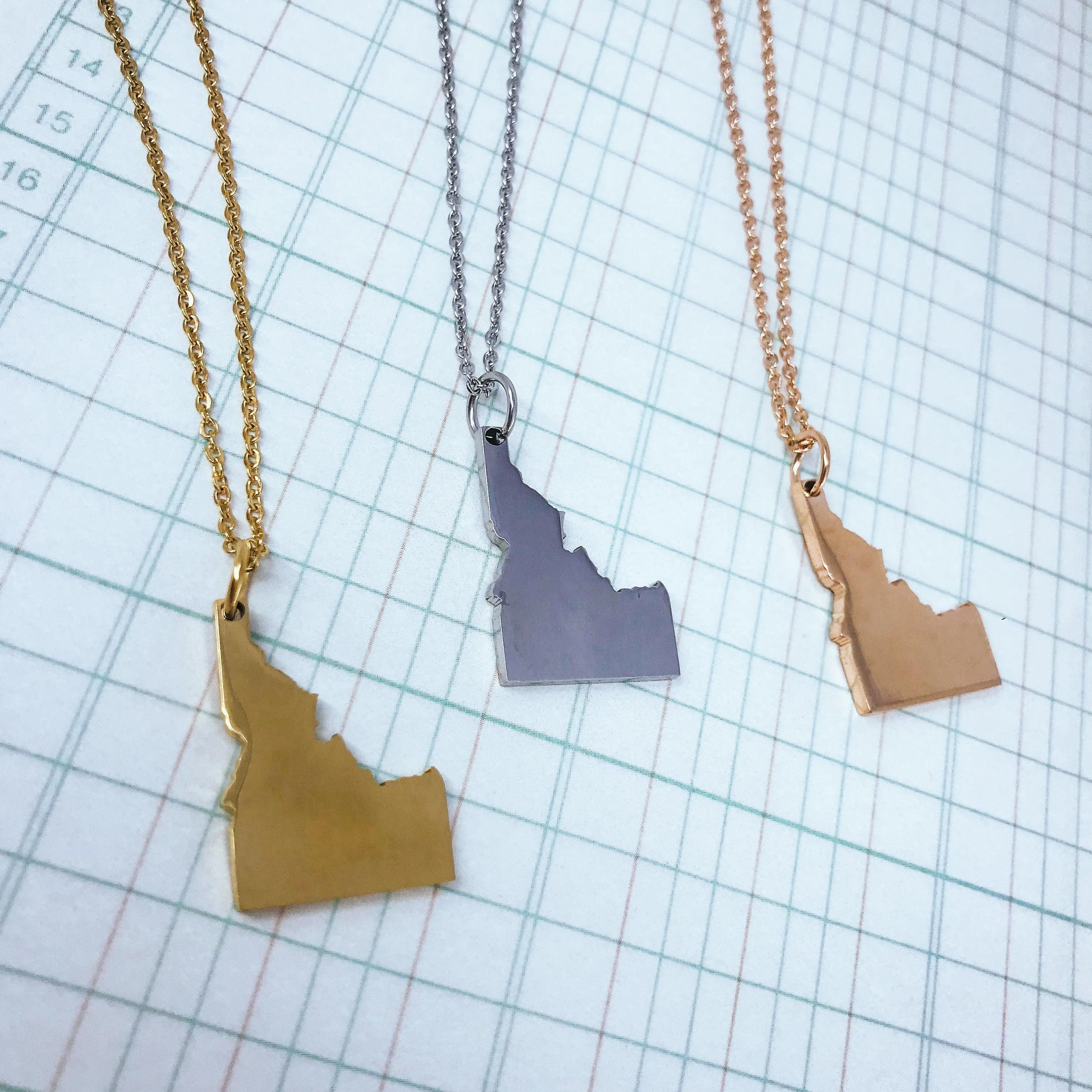 Idaho State Silhouette Necklace