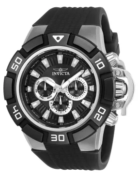 INVICTA I-Force Mens Day / Date Watch - Black Dial & Silicone Strap - 100m