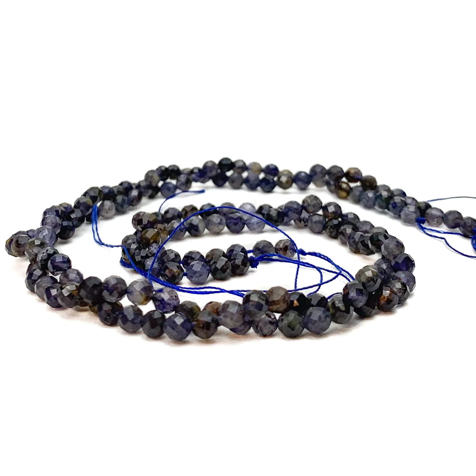 Iolite 4.5mm Faceted Rounds Bead Strand