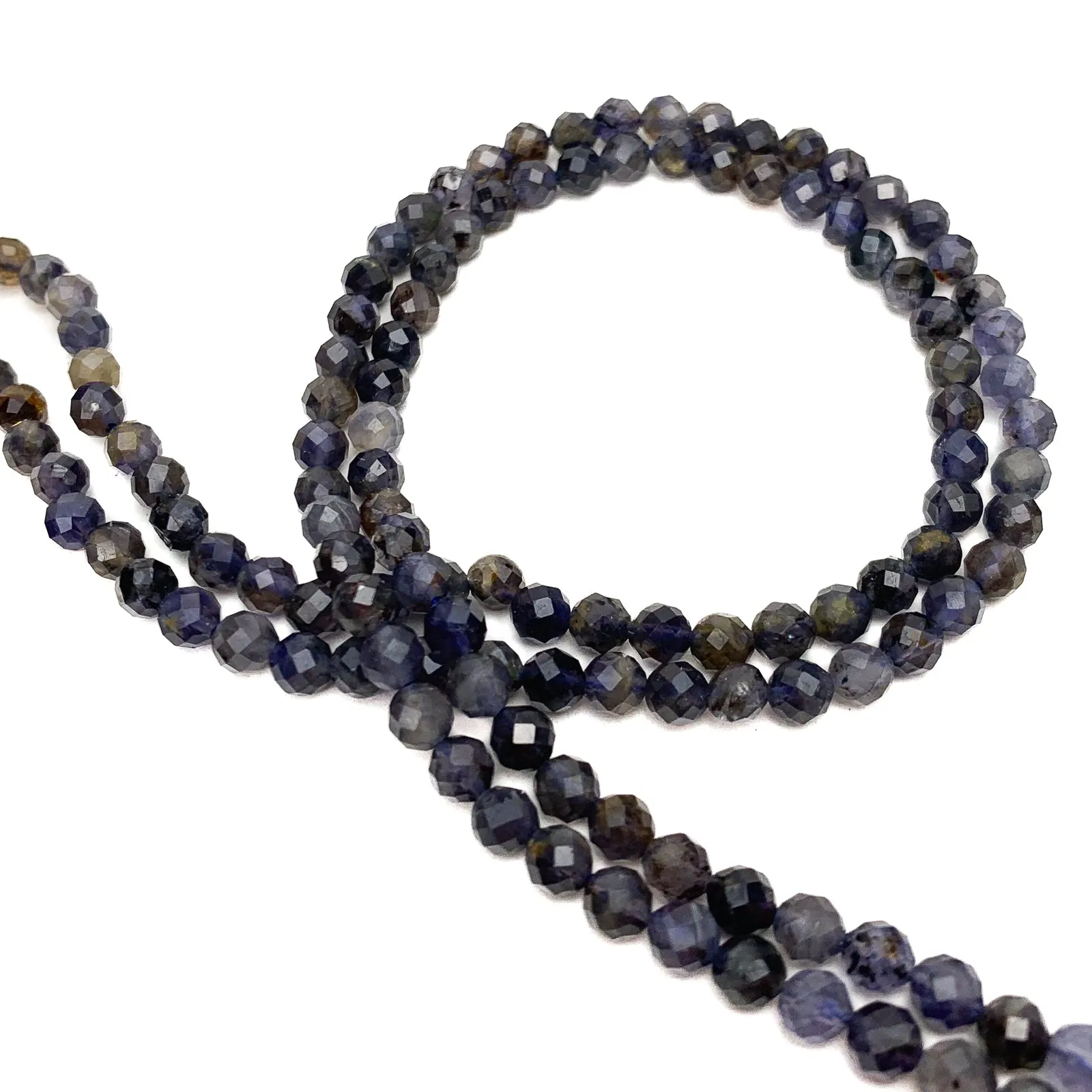 Iolite 4.5mm Faceted Rounds Bead Strand