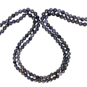 Iolite 4.5mm Faceted Rounds Bead Strand