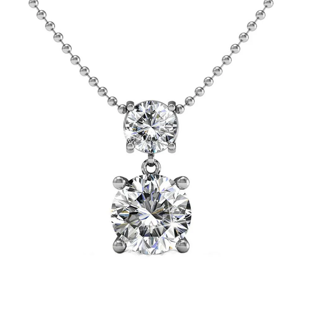 Jasmine ”Immortal” 18k White Gold Plated Swarovski Drop Necklace