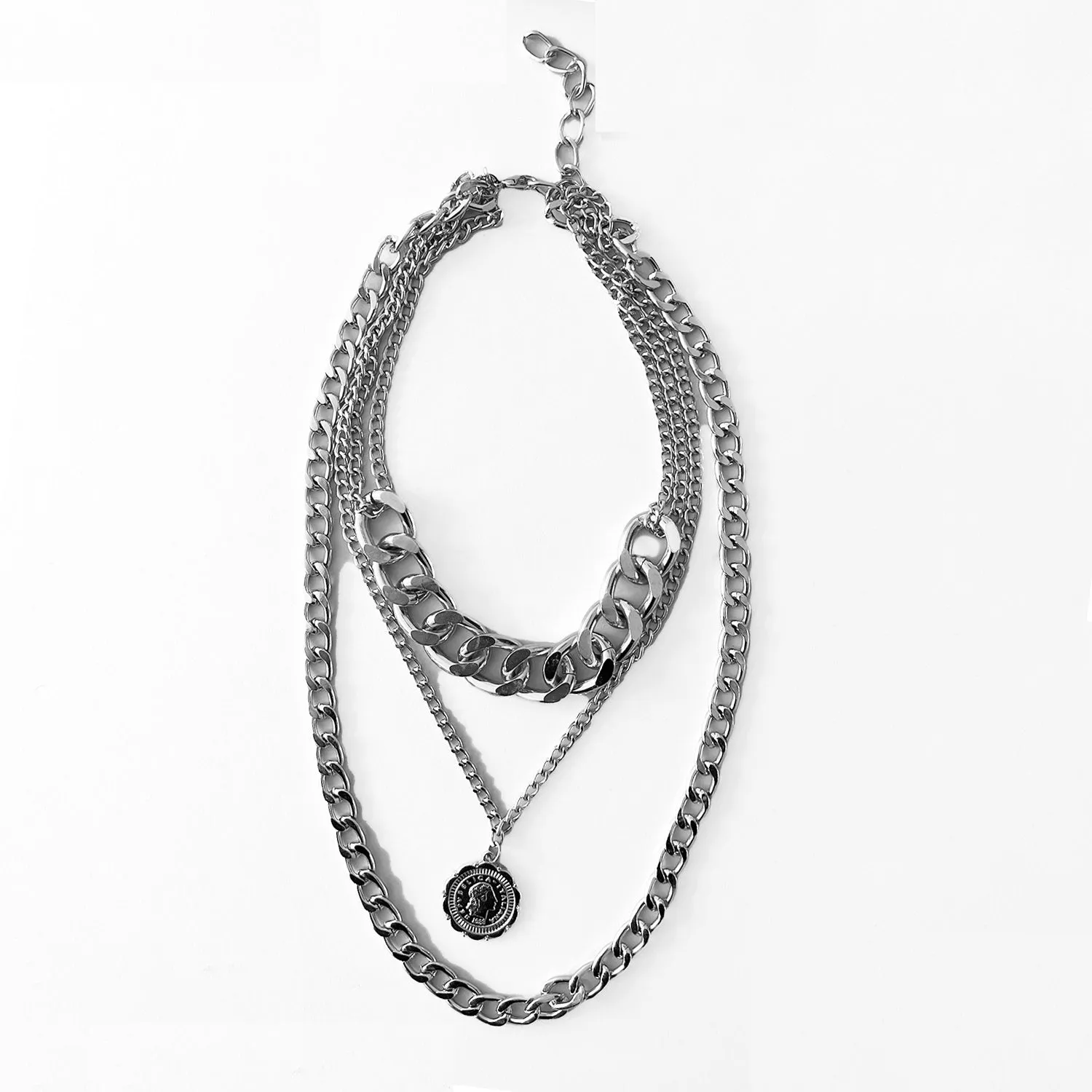 Jewellery trippel chain necklace silver