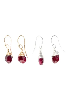 Jill Short Drop Earrings in Ruby