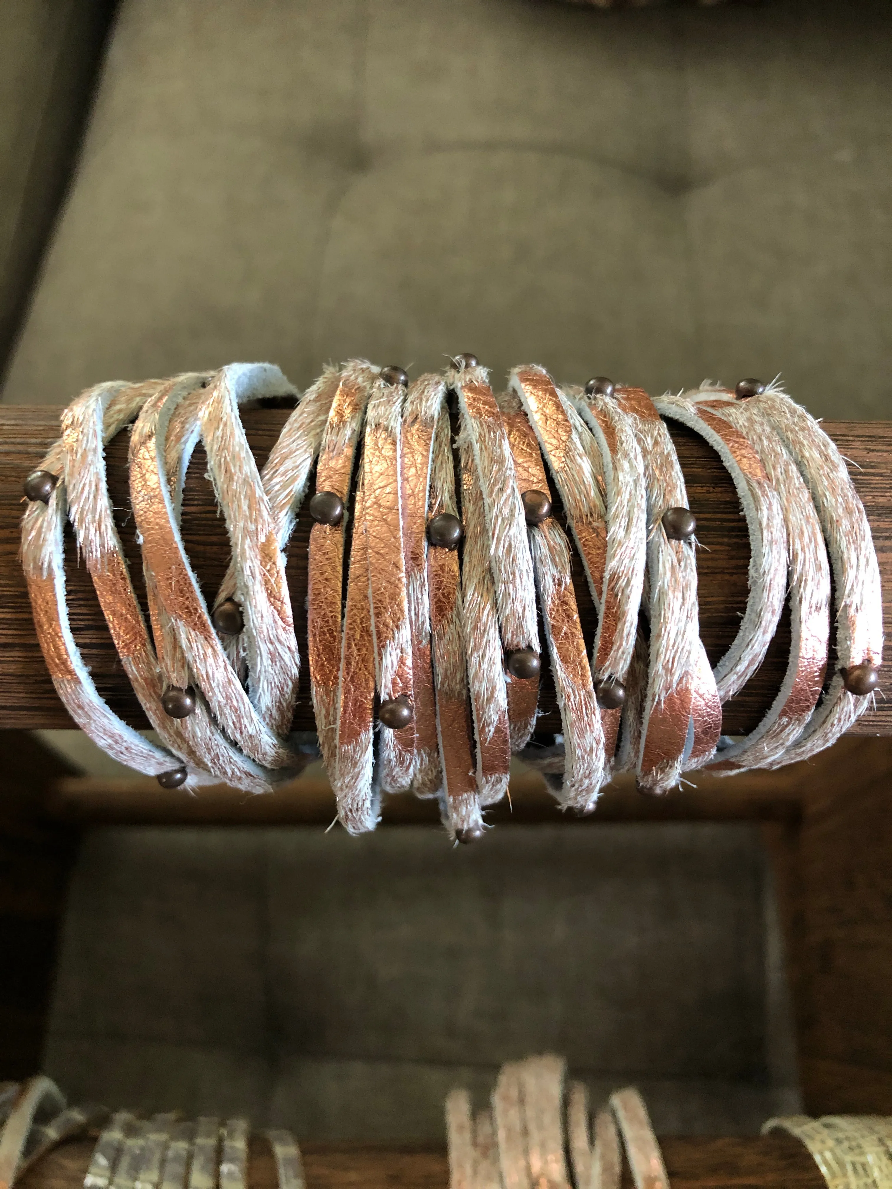 Leather Wrap Bracelet with Crystal Accents