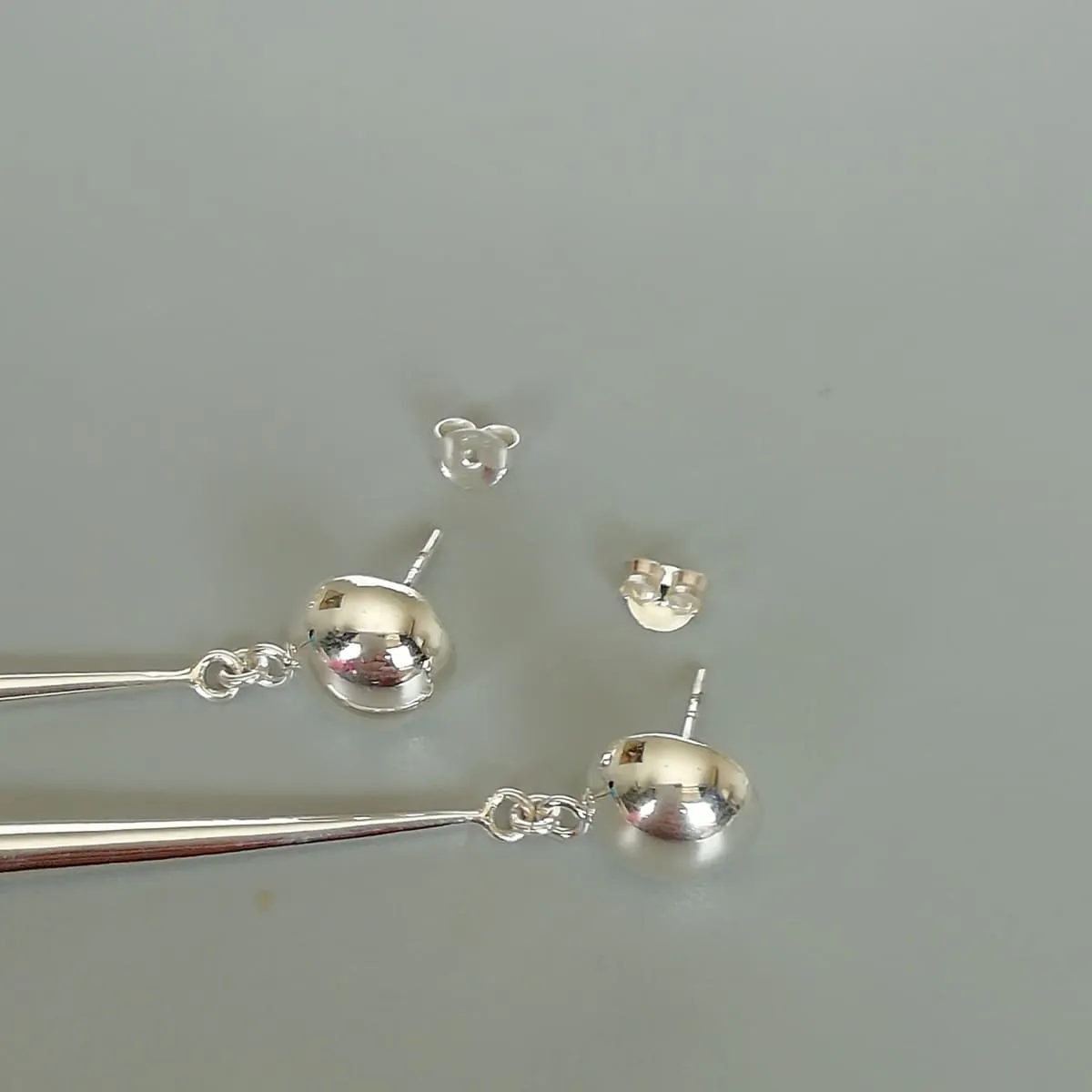 Long cylindrical bar ear dangler | Sterling silver earrings | Long silver danglers | Bar earrings  | Silver jewelry | E1106