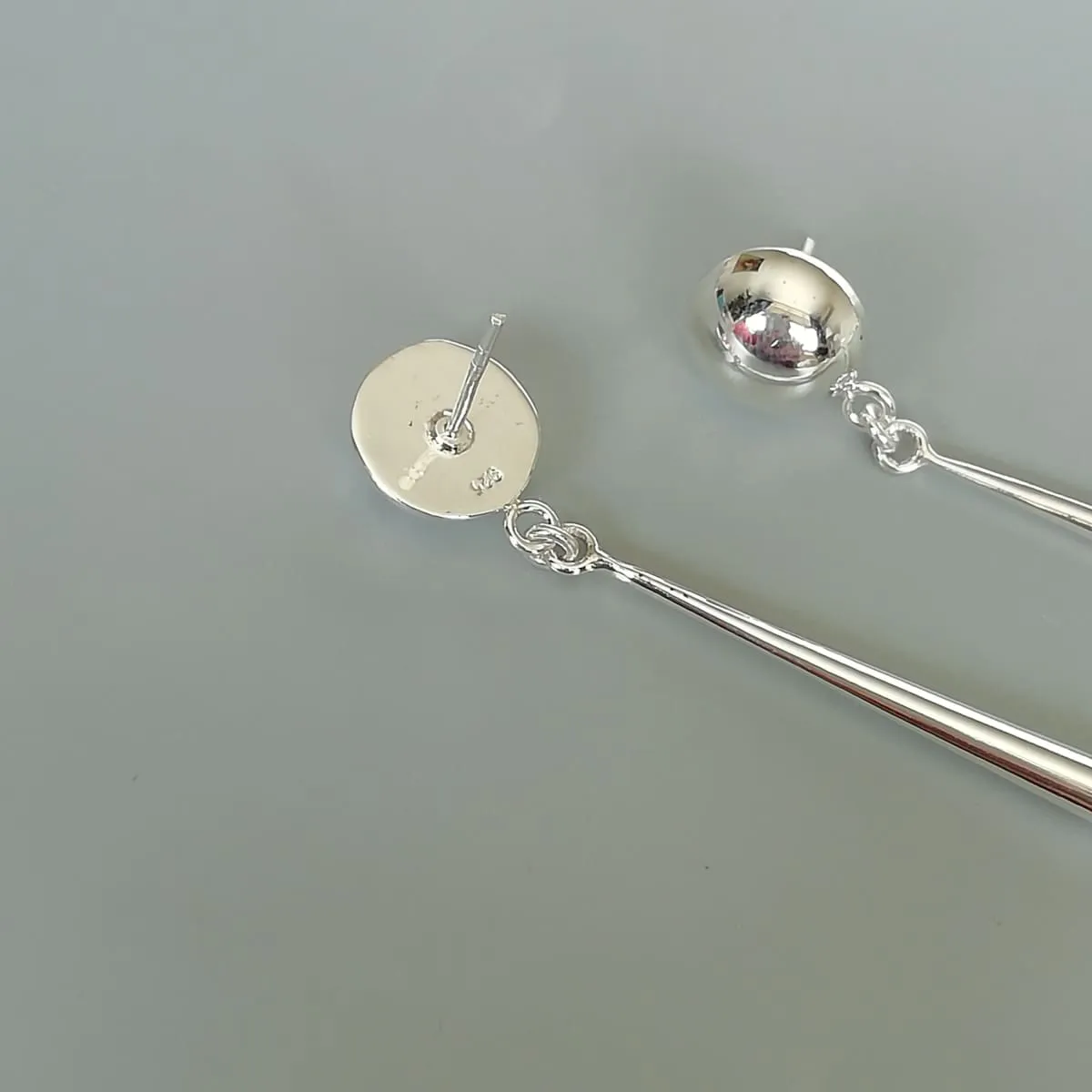 Long cylindrical bar ear dangler | Sterling silver earrings | Long silver danglers | Bar earrings  | Silver jewelry | E1106