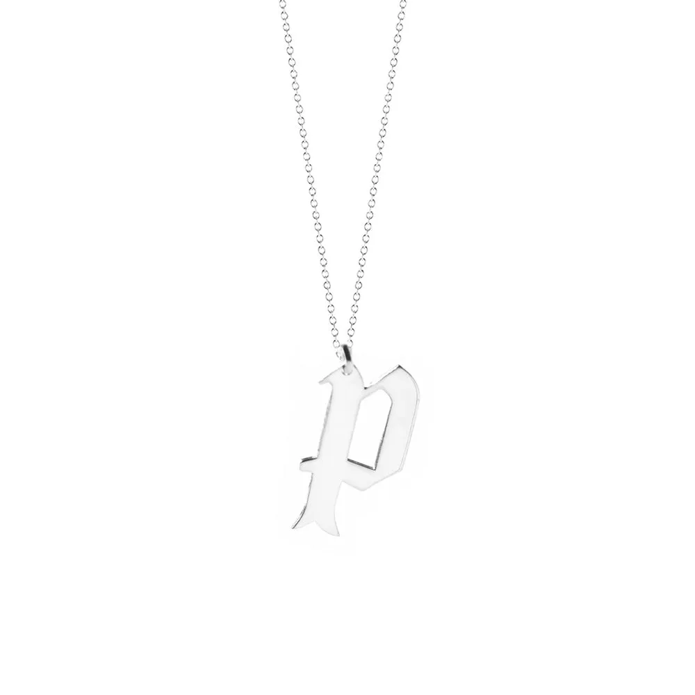 Lowercase Old English Initial Necklace