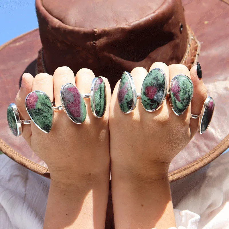 Maisie Ruby Zoisite Teardrop Ring