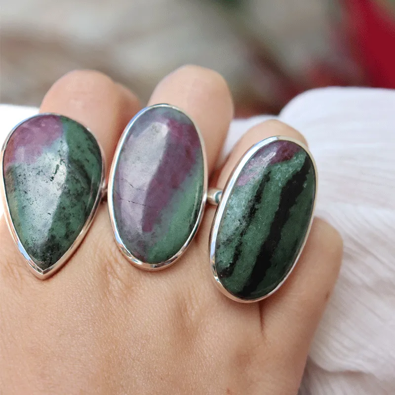 Maisie Ruby Zoisite Teardrop Ring