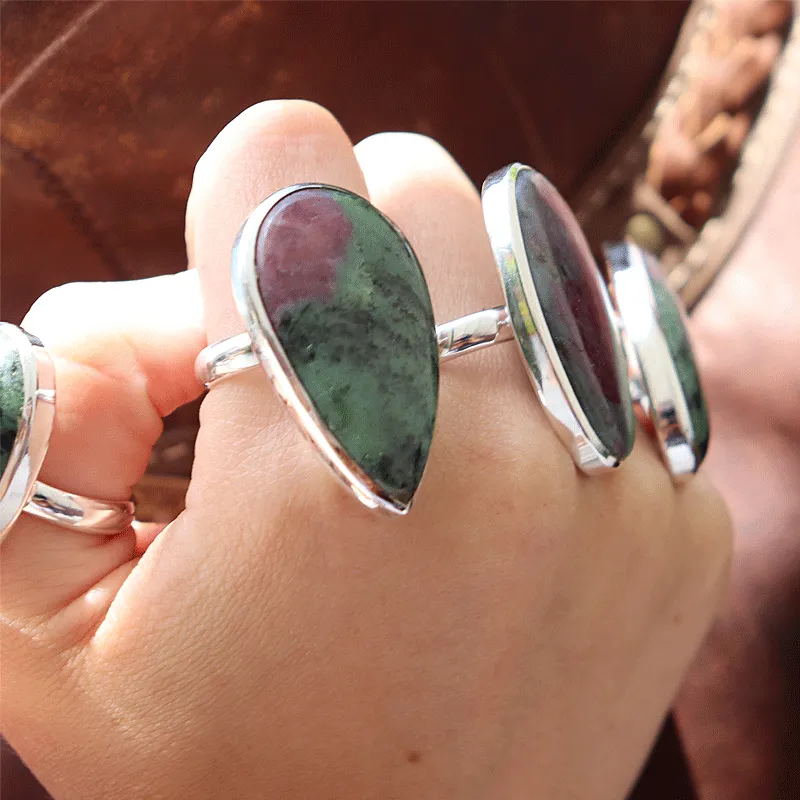 Maisie Ruby Zoisite Teardrop Ring