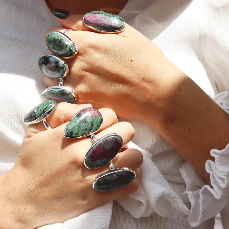 Maisie Ruby Zoisite Teardrop Ring