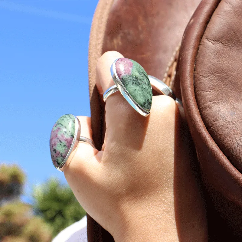 Maisie Ruby Zoisite Teardrop Ring