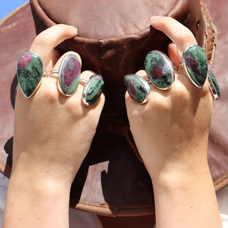 Maisie Ruby Zoisite Teardrop Ring